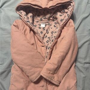 Kids Pink Hooded Puffer Jacket